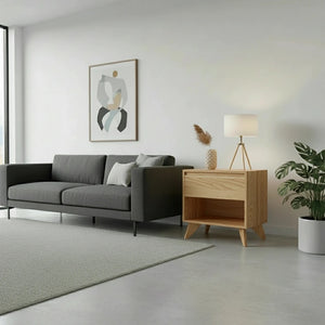 Modern Cube Side Table - White Oak