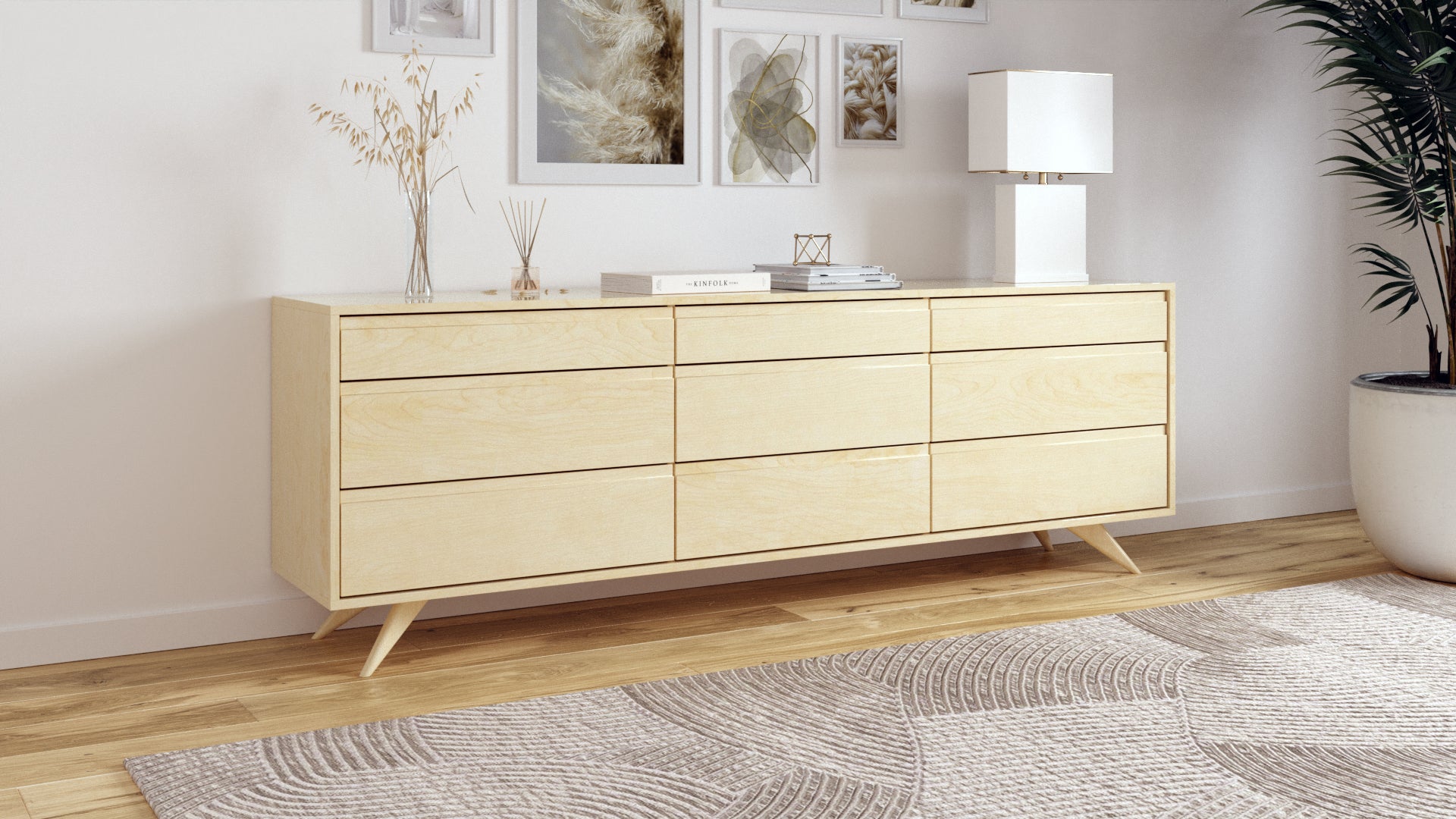 Modern Dresser - 100% Solid Wood