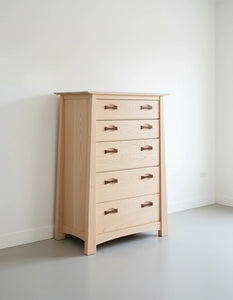 Enso 5-Drawer Upright Dresser - Handmade Solid Wood Chest | Maple