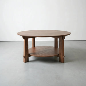 Enso Round Coffee Table - Solid Wood Table Crafted in Ohio - Walnut