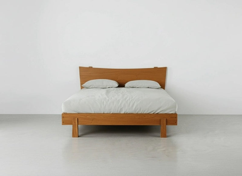 Horizon platform bed in solid cherry