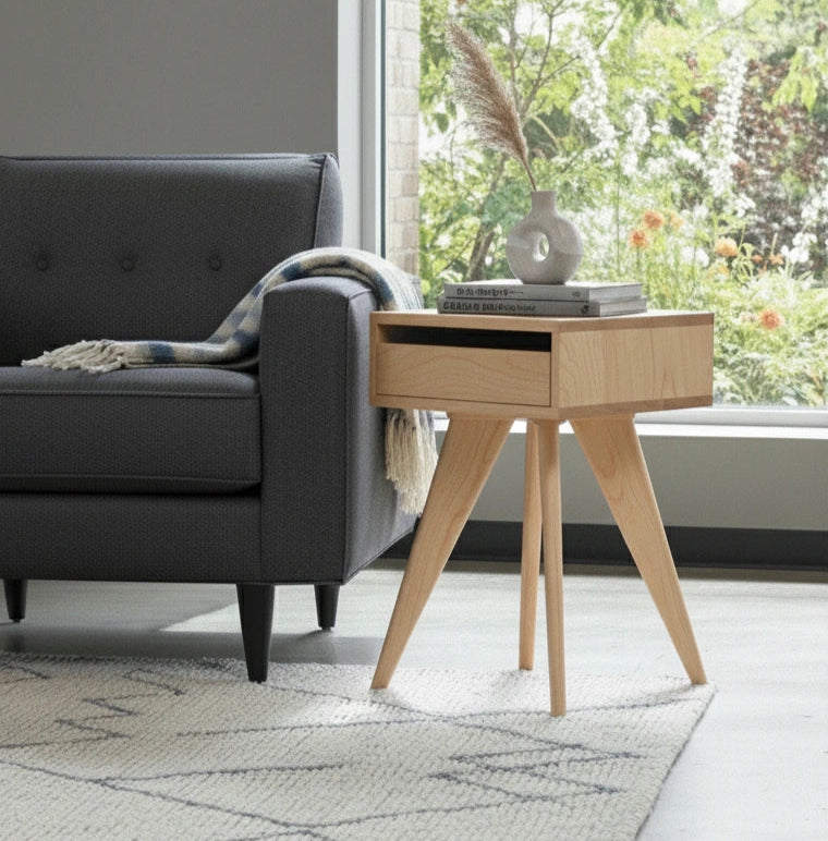 Modern Apartment Side Table - Maple