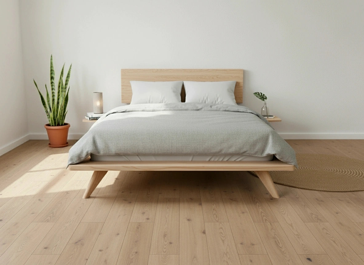 Atomic Platform Bed- Solid Wood Maple