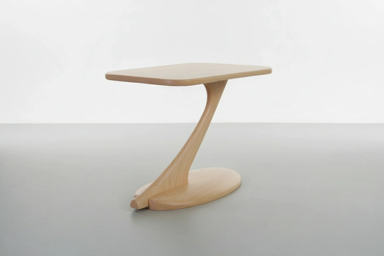 Cantilever Side Table Solid Wood Handmade- Maple