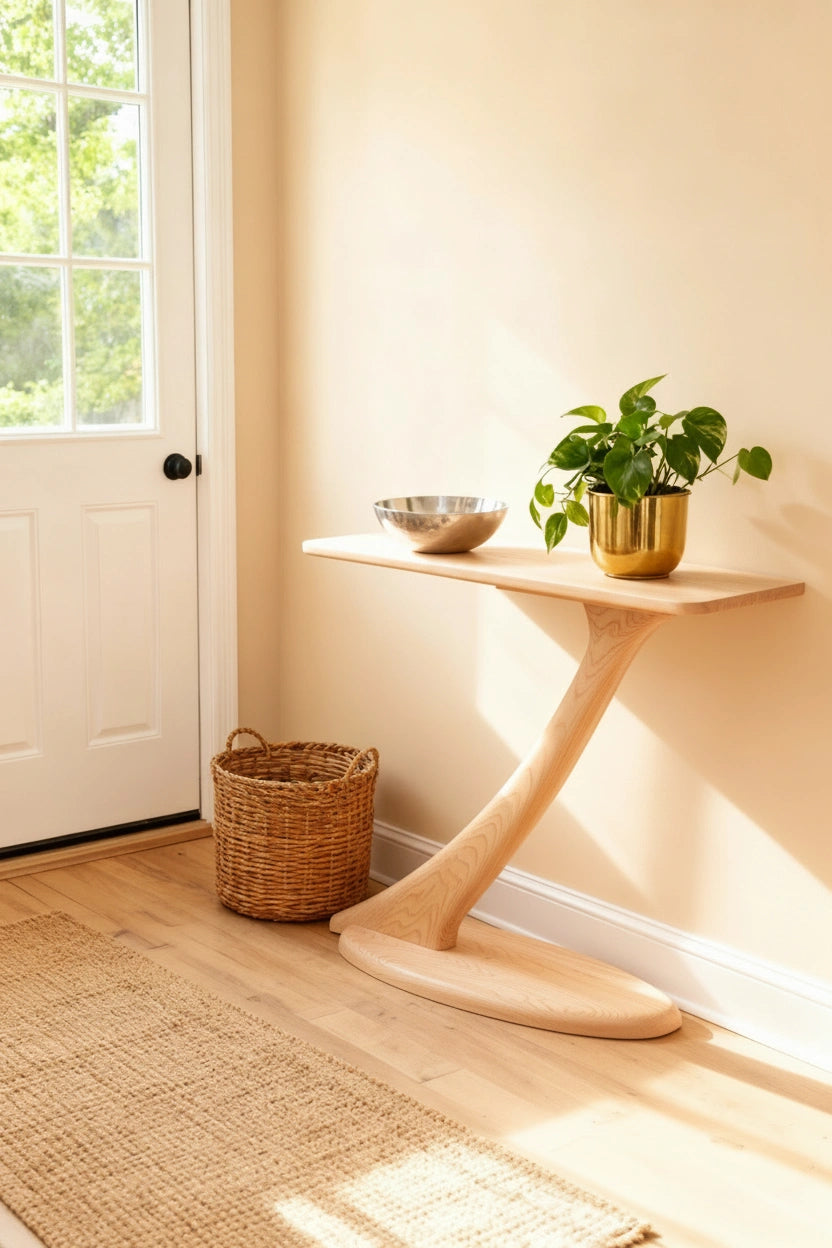 Cantilever Console Hall Table - Maple