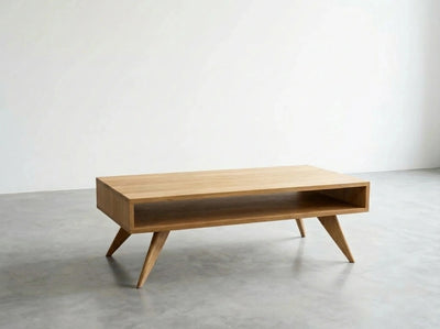 Modern Coffee Table - Mid-Century Modern, Solid Wood, Handmade- White Oak
