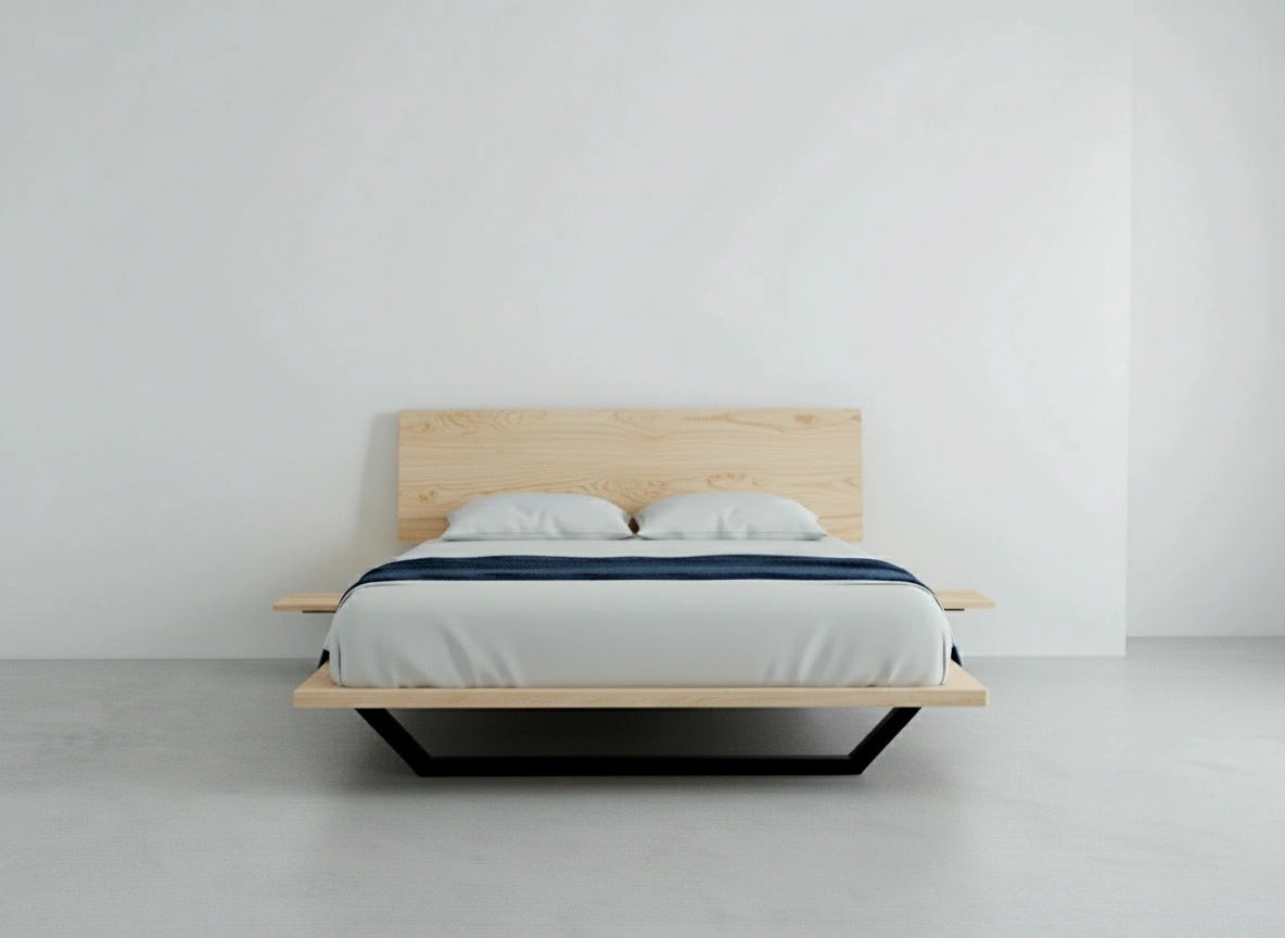 Nelson Solid Oak Platform Bed Frame | American Hard Maple