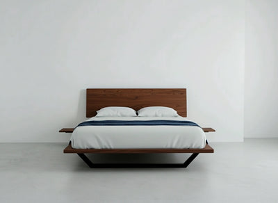 Nelson Solid Wood Platform Bed Frame | Premium Dark Hardwood | Walnut