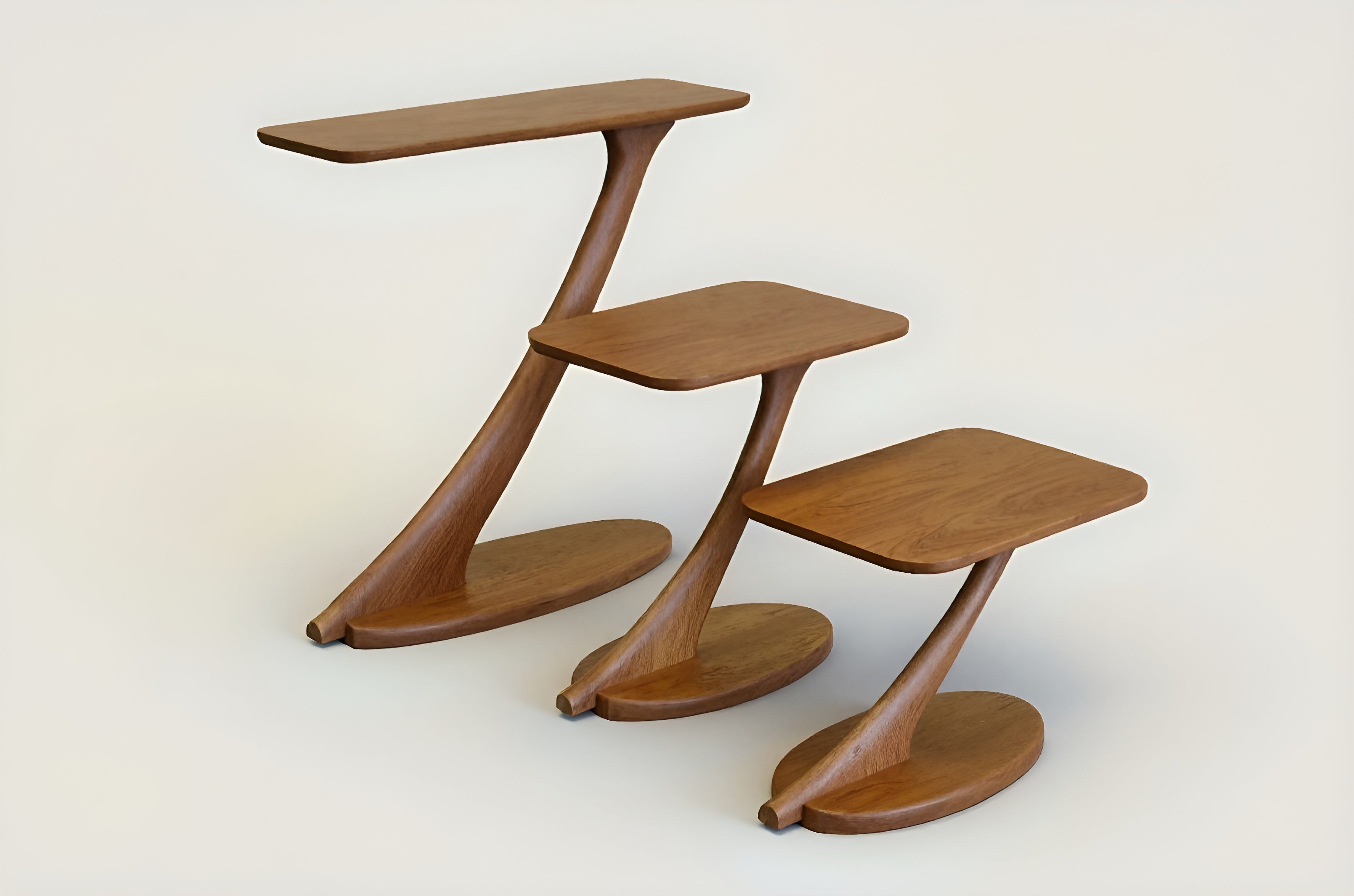 Cantilever Side Table Solid Wood Handmade- Cherry