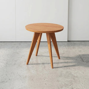 Essentials Solid Wood Round Side Table - Handcrafted in Columbus, Ohio- Cherry