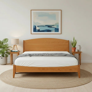 Shaker Platform Bed - Solid Wood Bed Frame Cherry