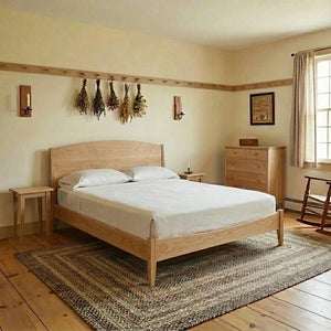 Shaker Platform Bed - Solid Wood Bed Frame White Oak