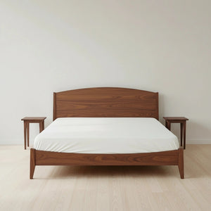Shaker Platform Bed - Solid Wood Bed Frame Walnut