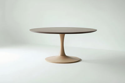 Tulip Solid Wood Table - Walnut Top, Maple Base