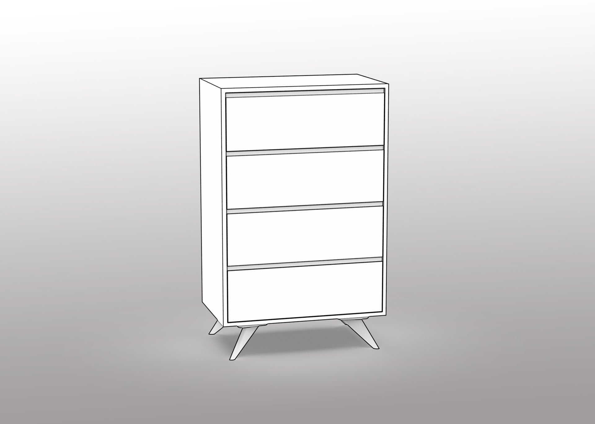 Customizable Modern Dresser: 1 Column / 4 Row