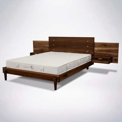 Apollo Platform Bed with Integrated Tables - Solid Wood Bed Frame