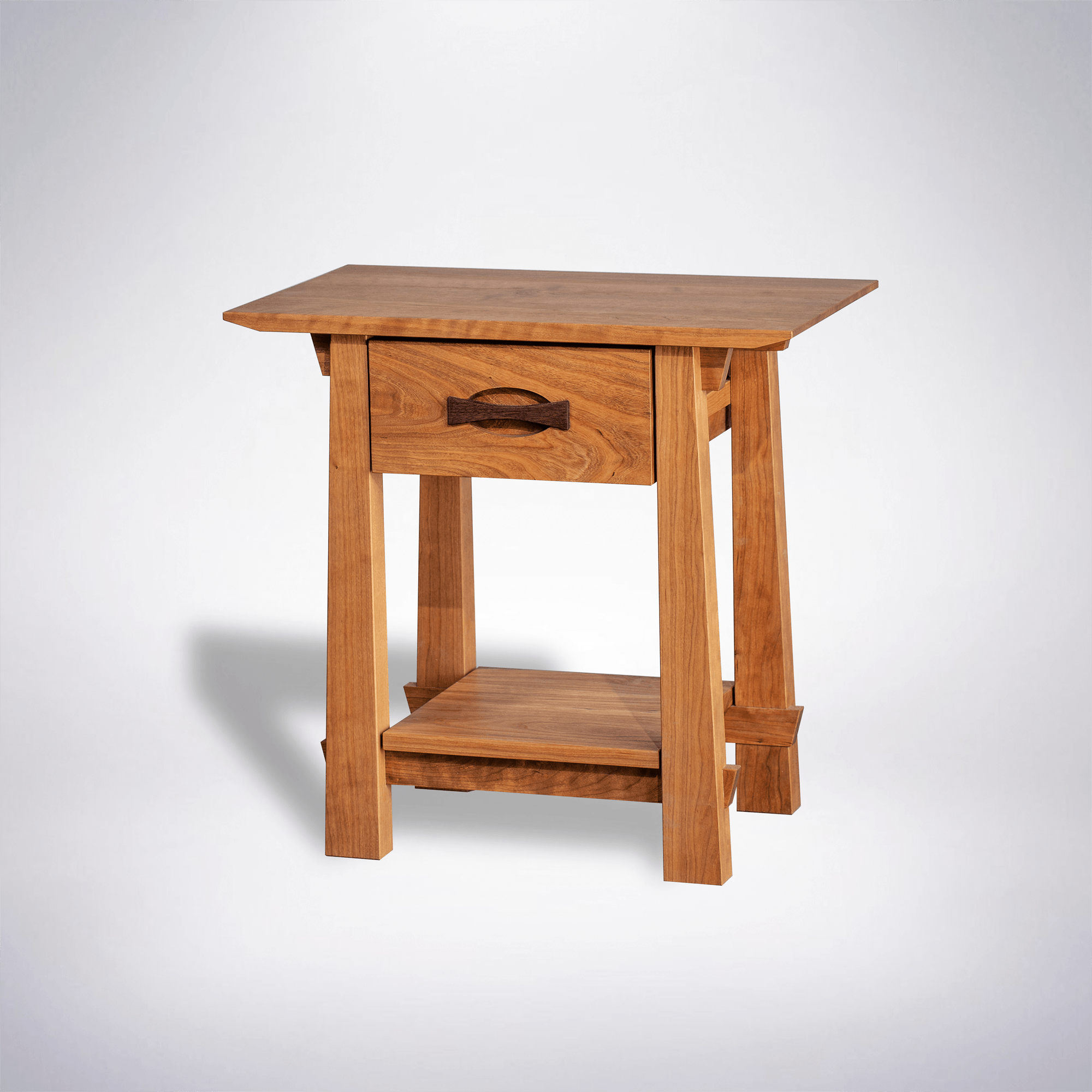 Enso Side Table With Drawer Solid Wood Handmade Organic