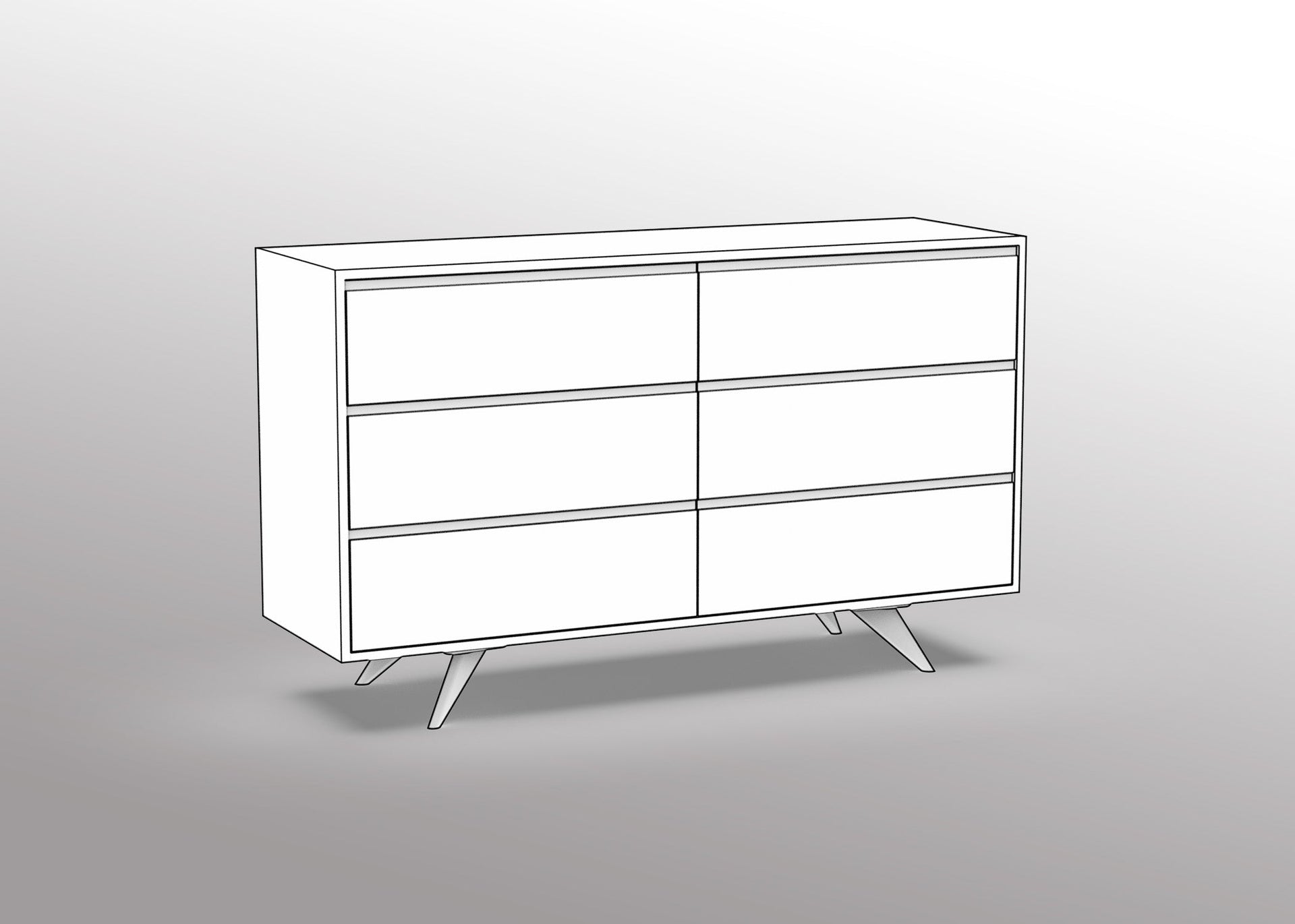 Customizable Modern Dresser: 2 Column / 3 Row