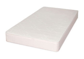 A rectangular white mattress with smooth edges is shown on the Naturepedic Foundation Organic Latex Foam Wool and Cotton by Naturepedic, set against a white background.