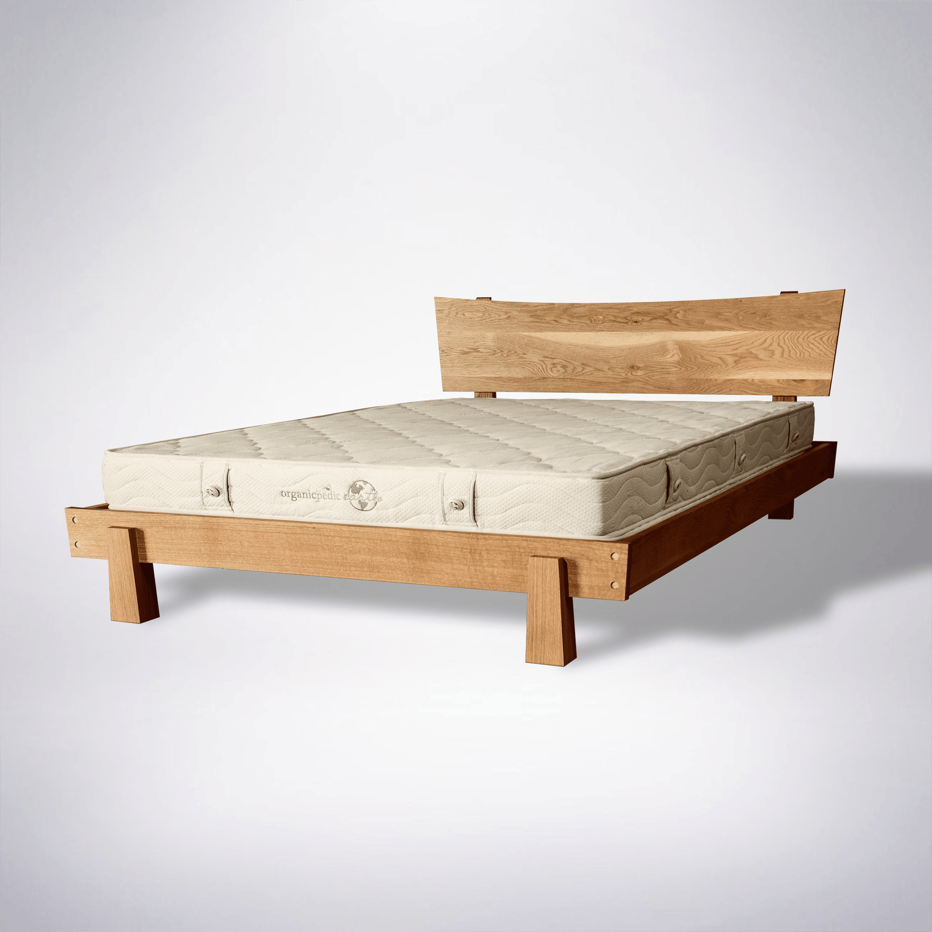 Hard white oak platform bed made in Columbus, Ohio