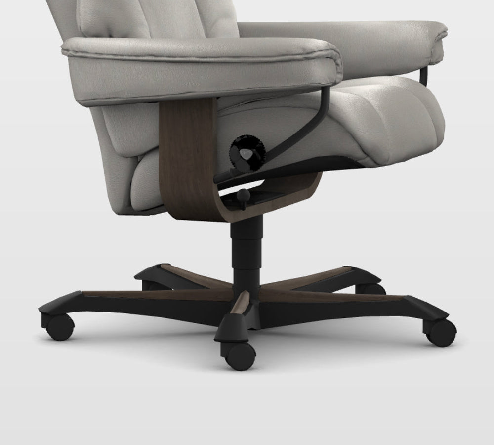 Product spec sheet showing multiple base options and measurements for Sunrise Family chairs.