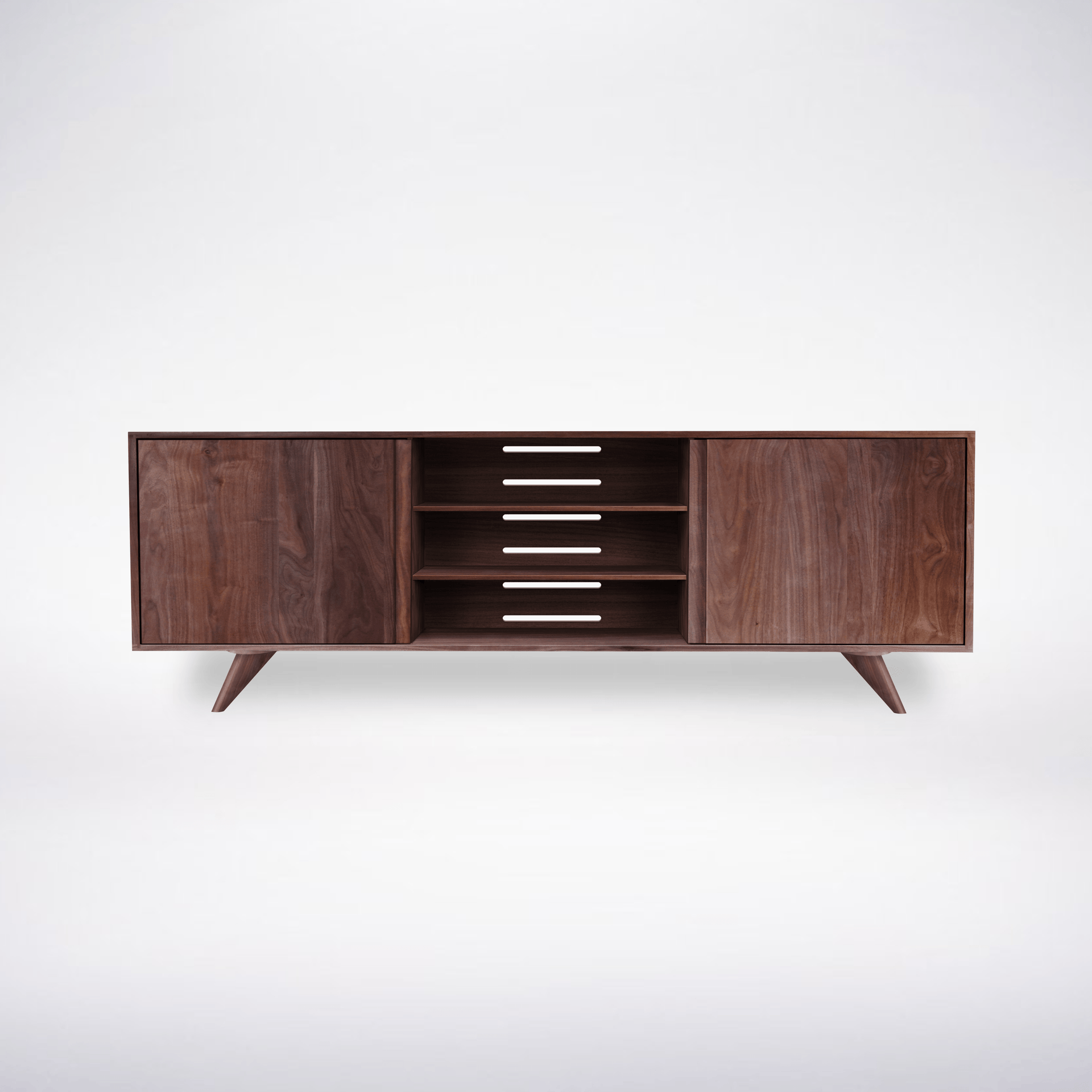 Modern media console with wire management system