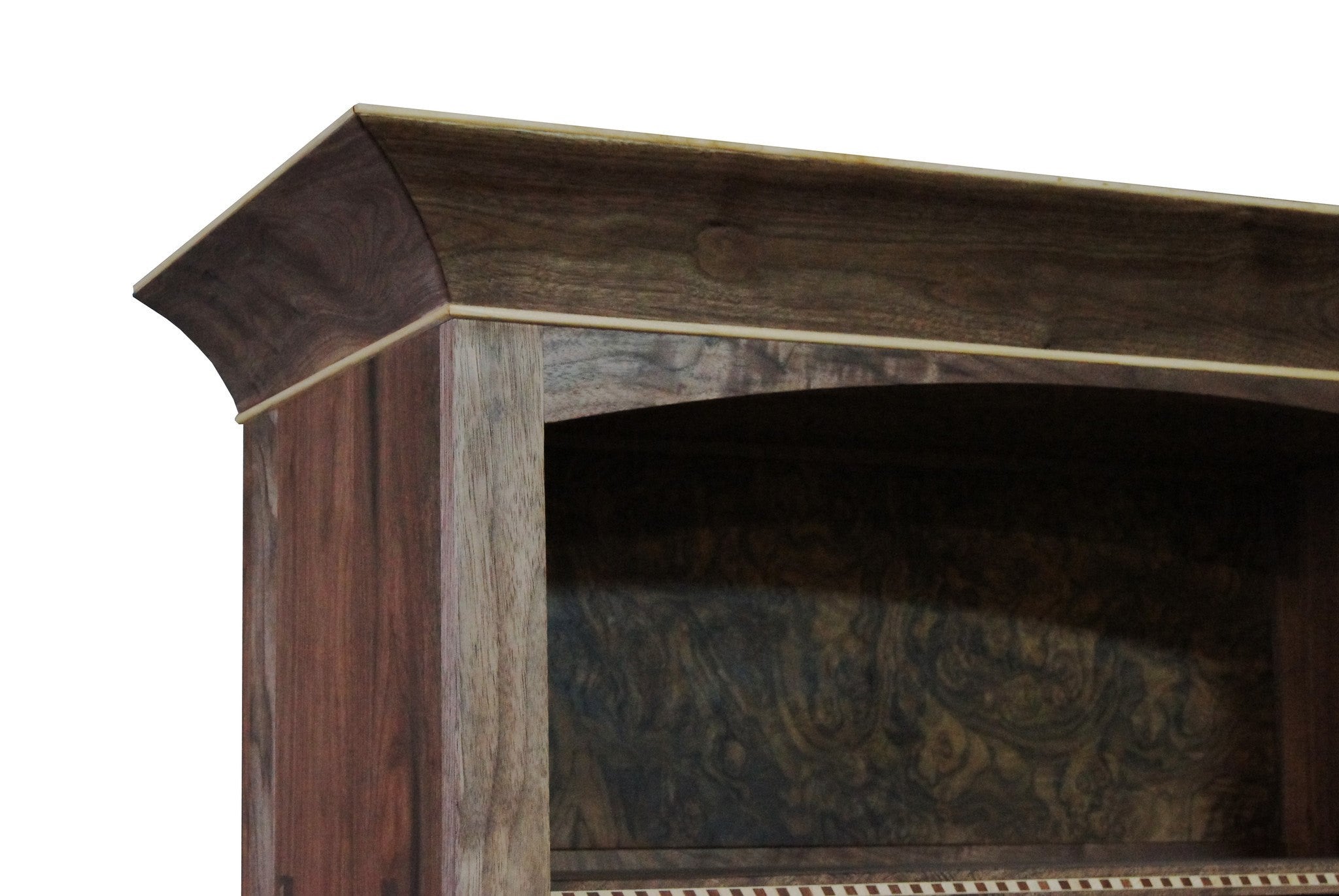Custom Walnut Burl Bookcase