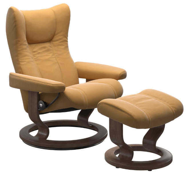 Stressless Wing Recliner with Ottoman