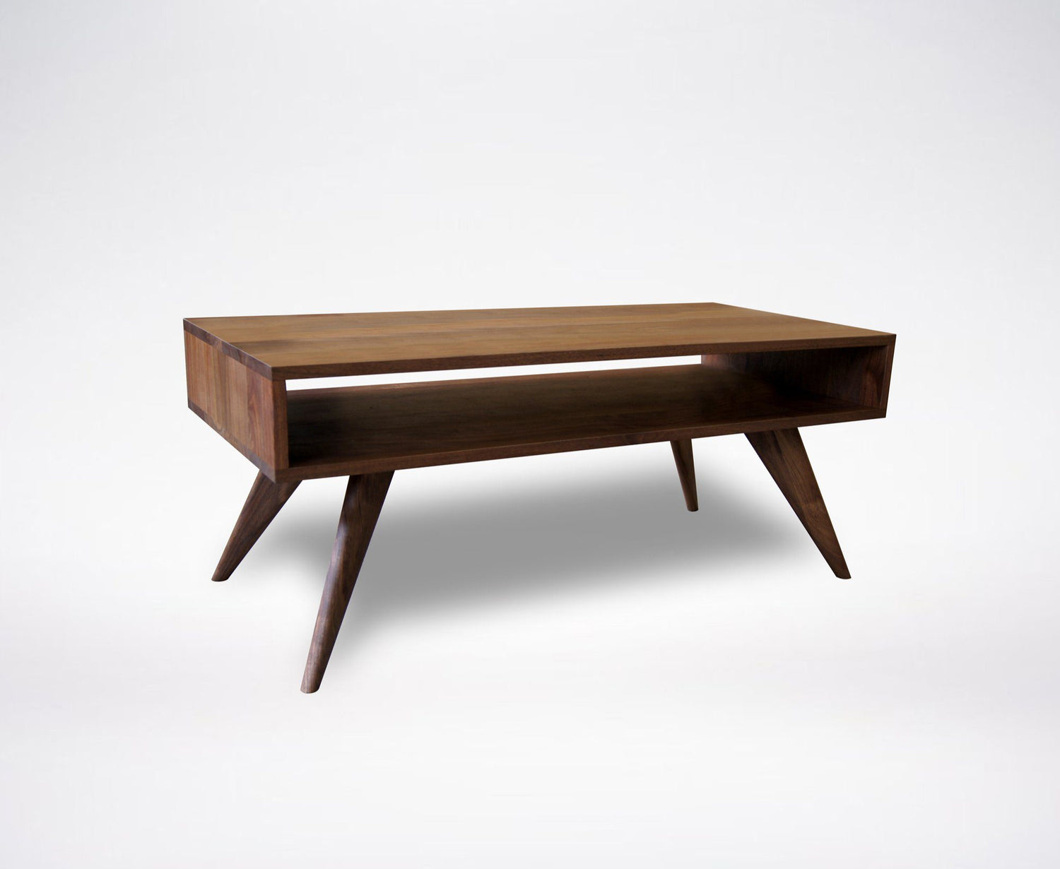 Mid Century Modern inspired coffee table with ample storage
