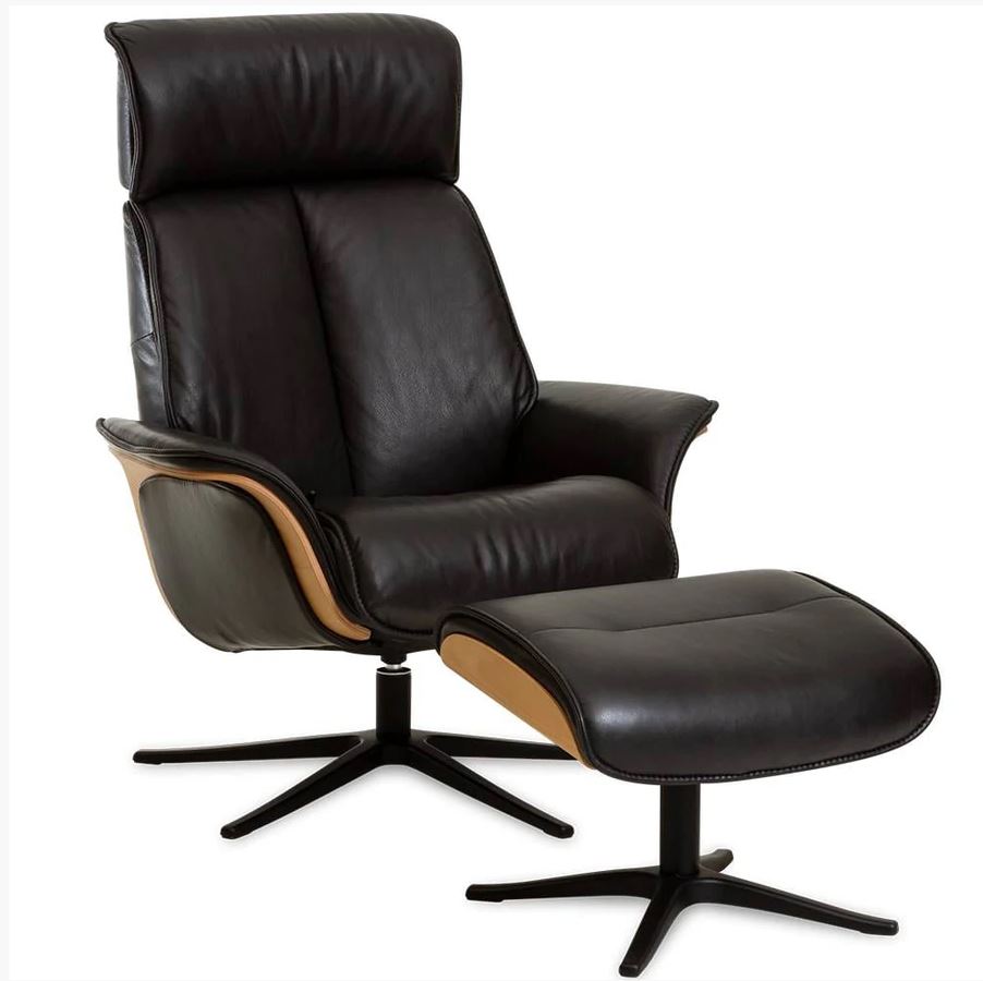 IMG Recliner Space 5400 Eames High-back Chair & Ottoman Or Integrated Ottoman w/Wood Trim