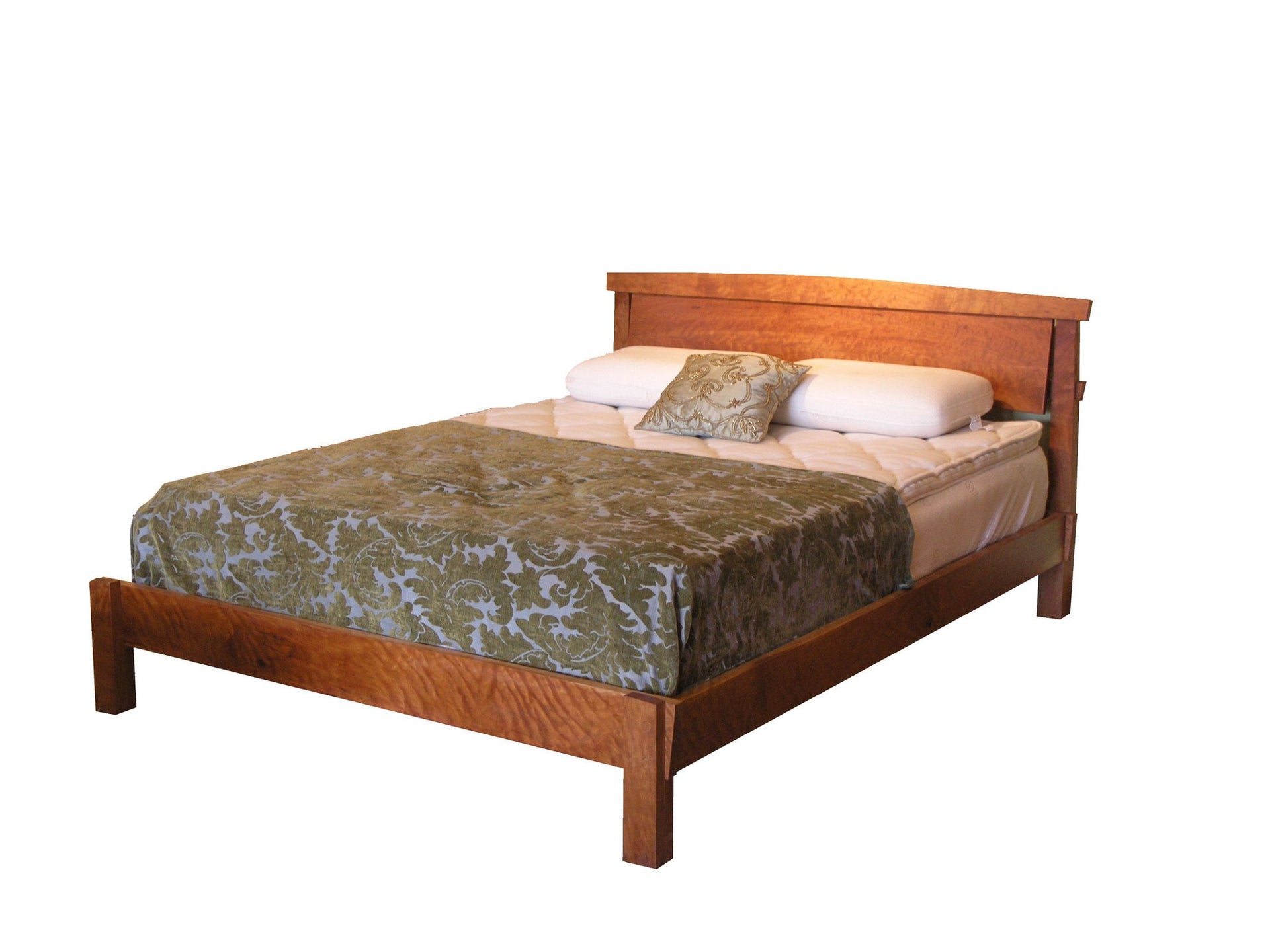 Modern platform bed built from natural solid wood