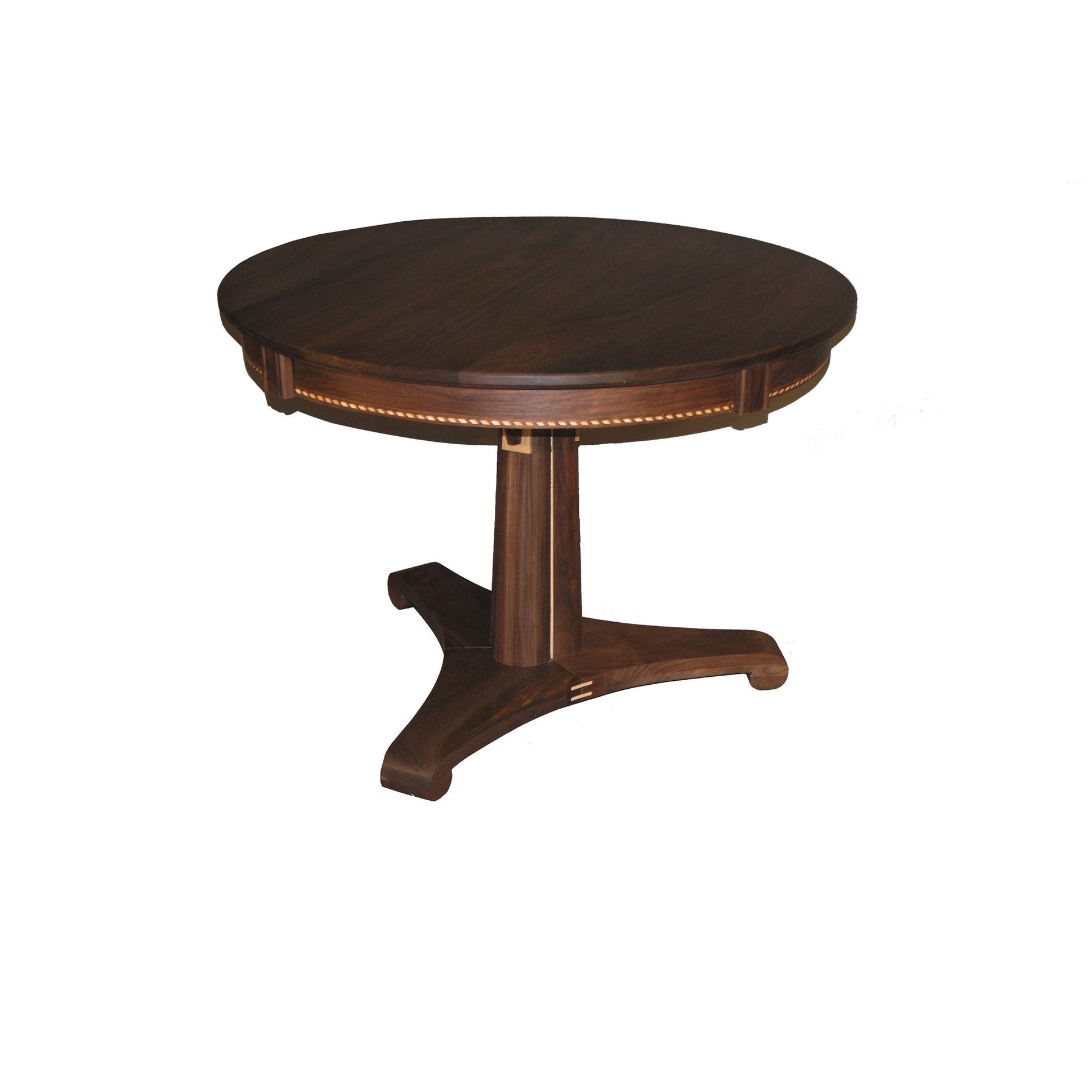 Custom Walnut Inlayed Pedestal Table